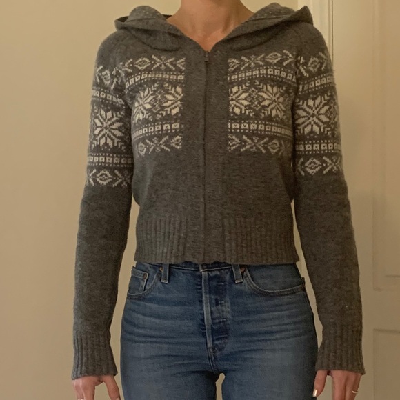 Cropped Zara wool hooded sweater - Picture 4 of 5